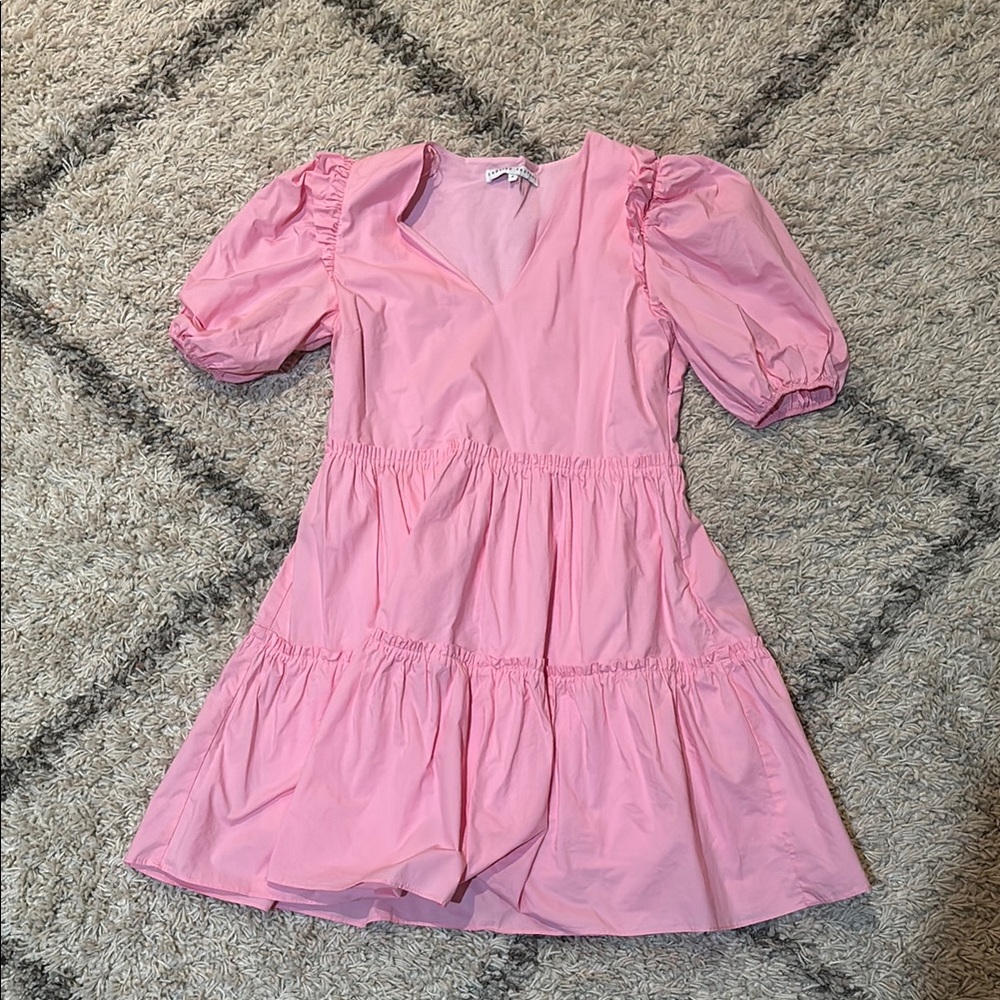 English Factory Pink Smocked Puff Sleeve Sundress